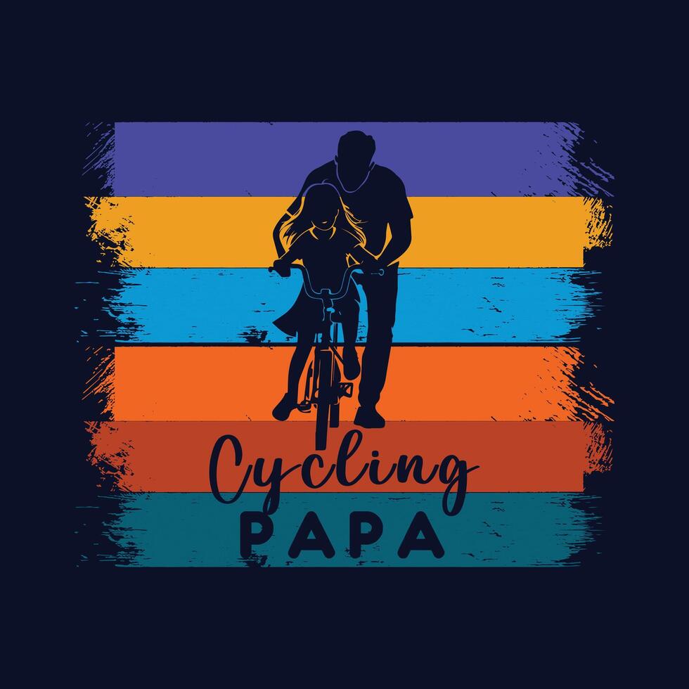 Happy Father's day t shirt template design. Cycling Laver Son vector