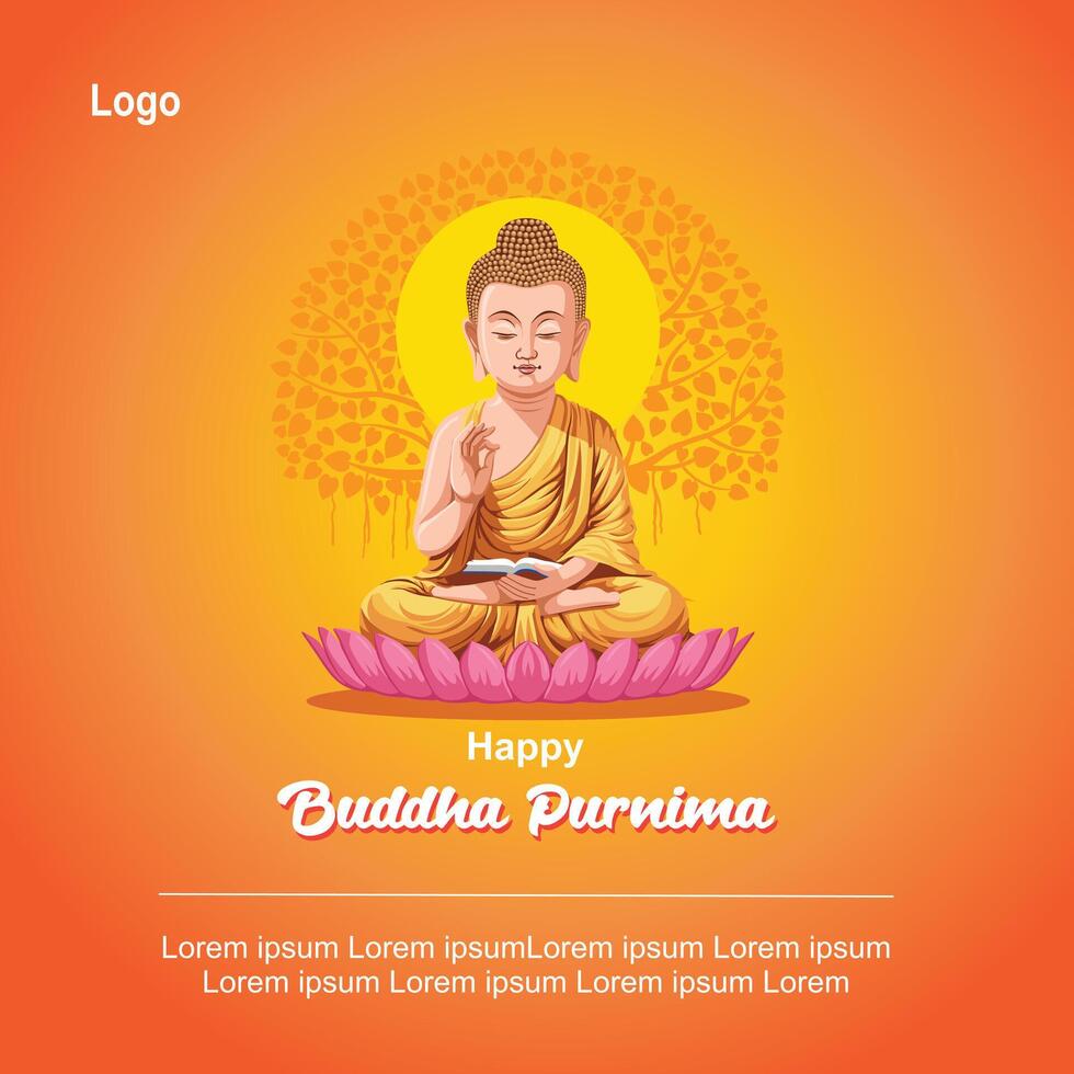Buddha colour poster vector
