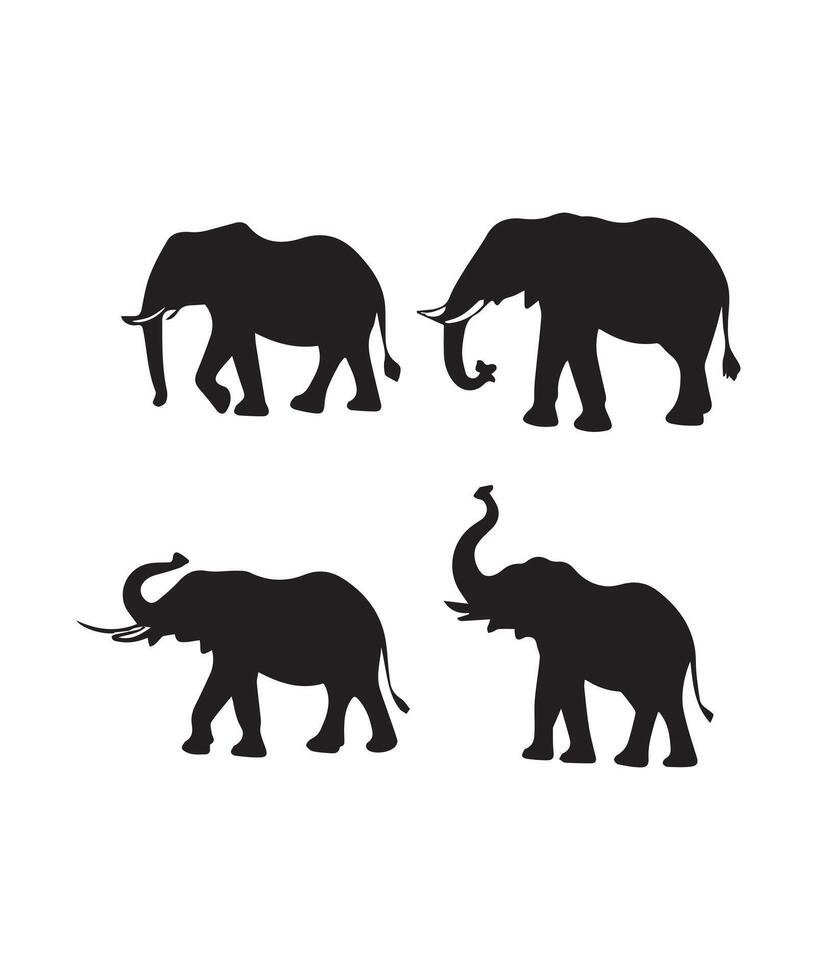Elephant icons collection vector