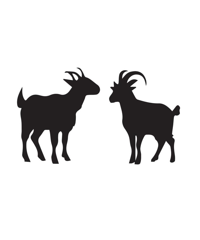goat silhouette collection, vector