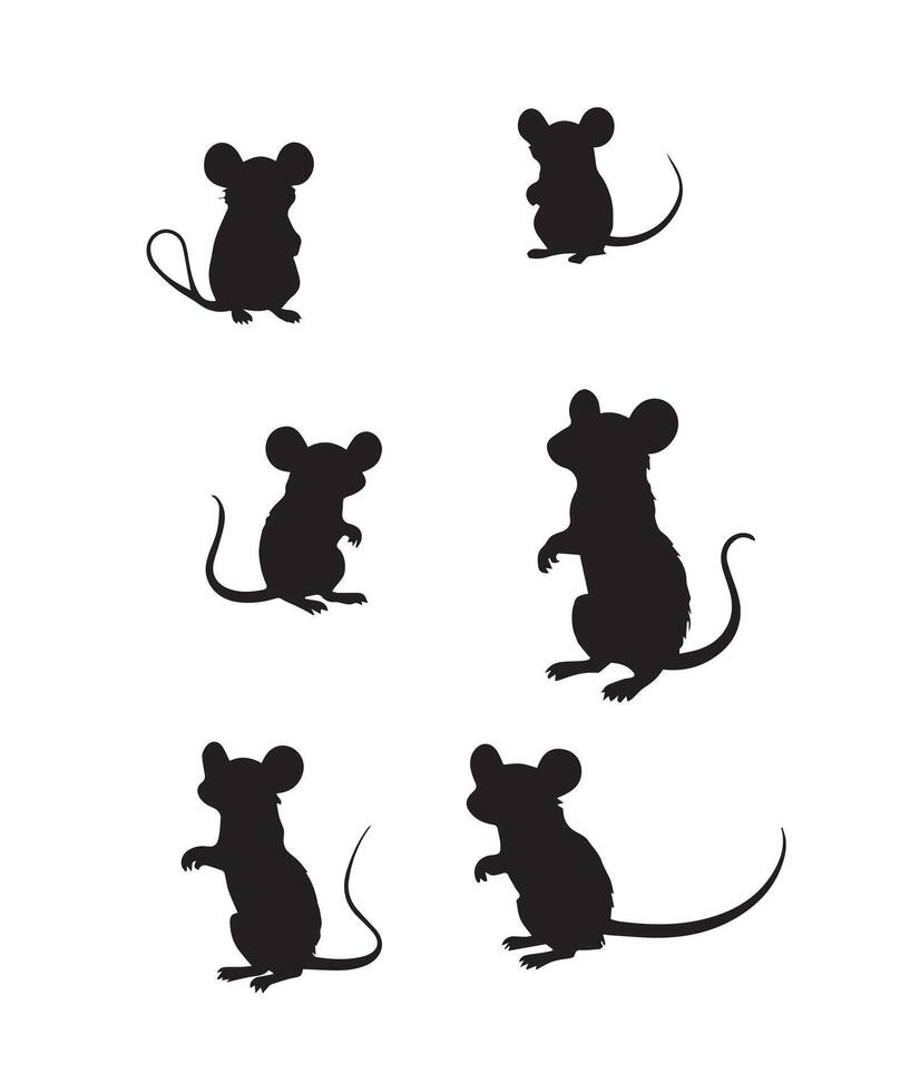 rat silhouettes design vector