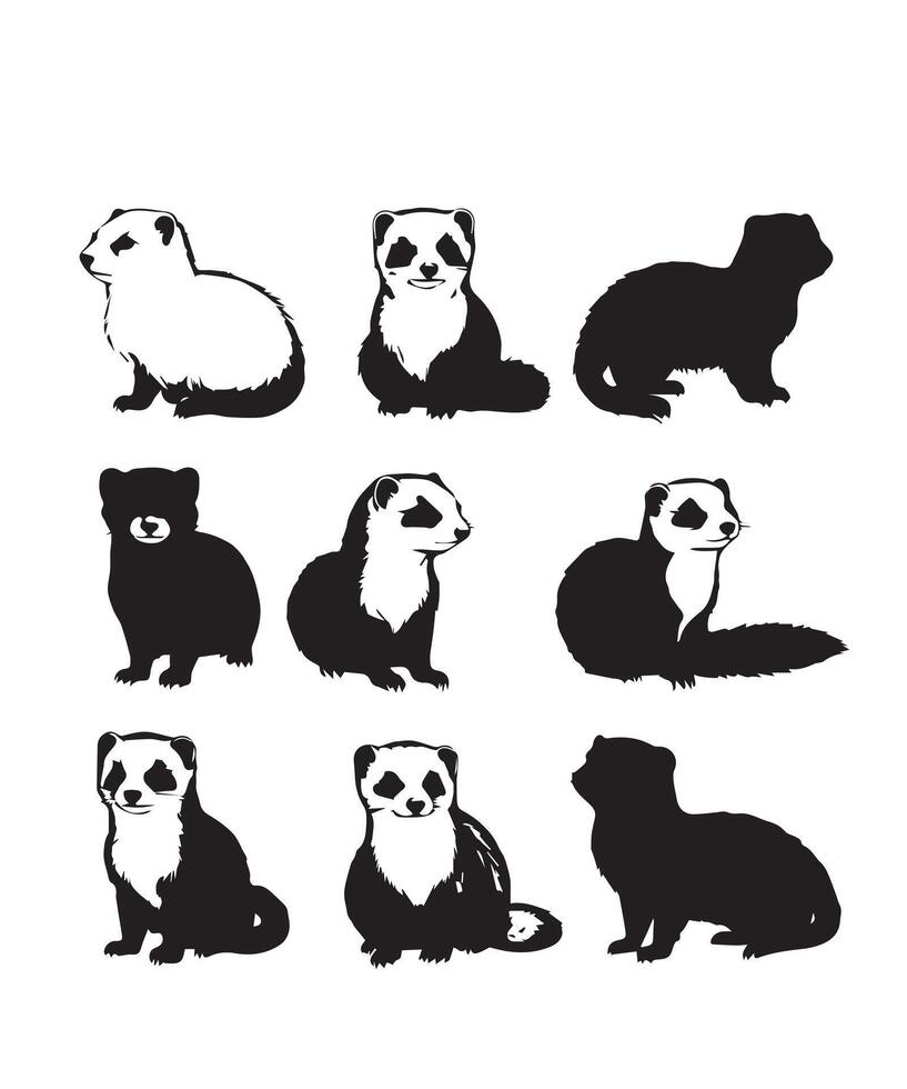 silhouette of a ferret vector