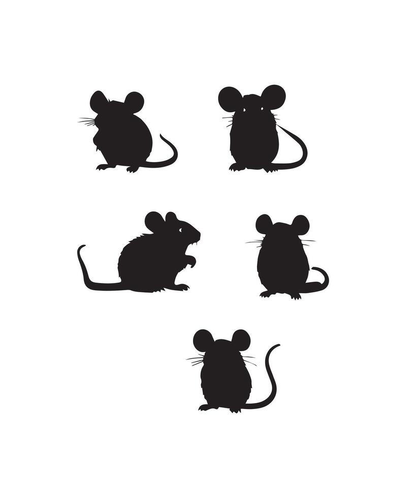 rat silhouettes design vector