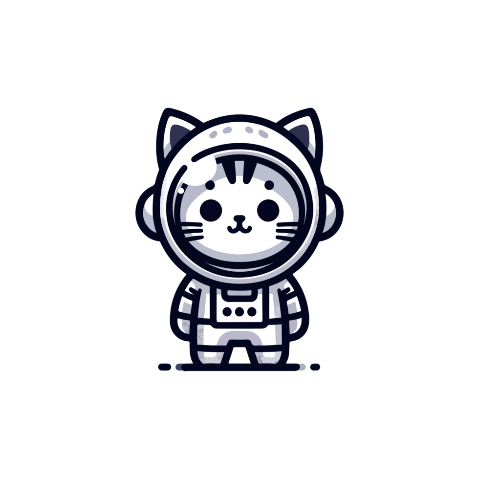 cute cat astronaut icon character png