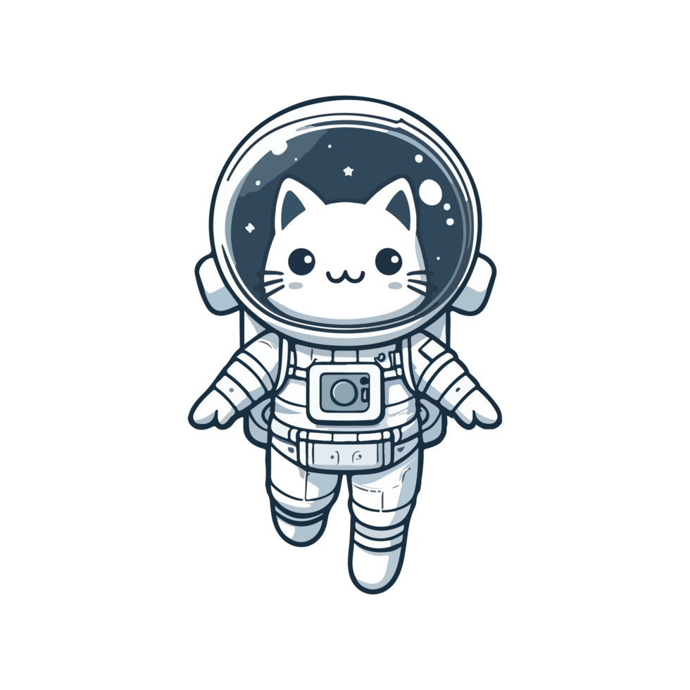 cute cat astronaut icon character png
