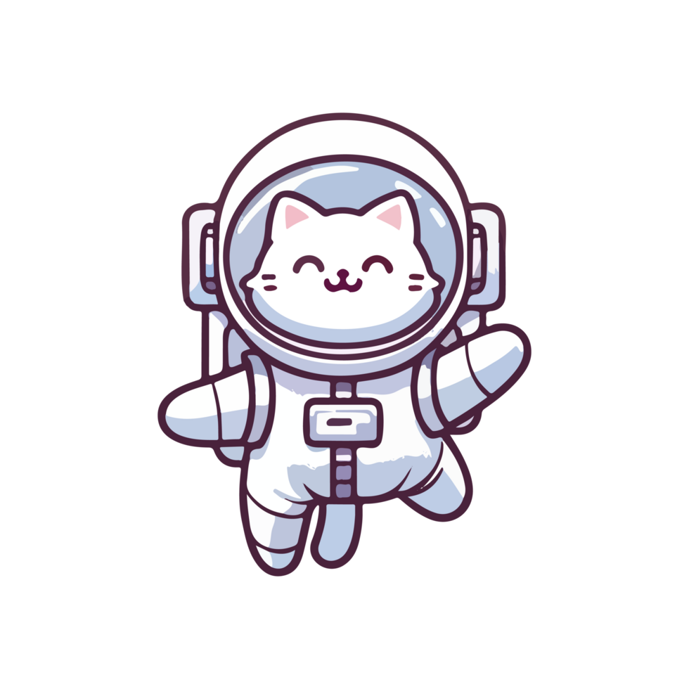 cute cat astronaut icon character png