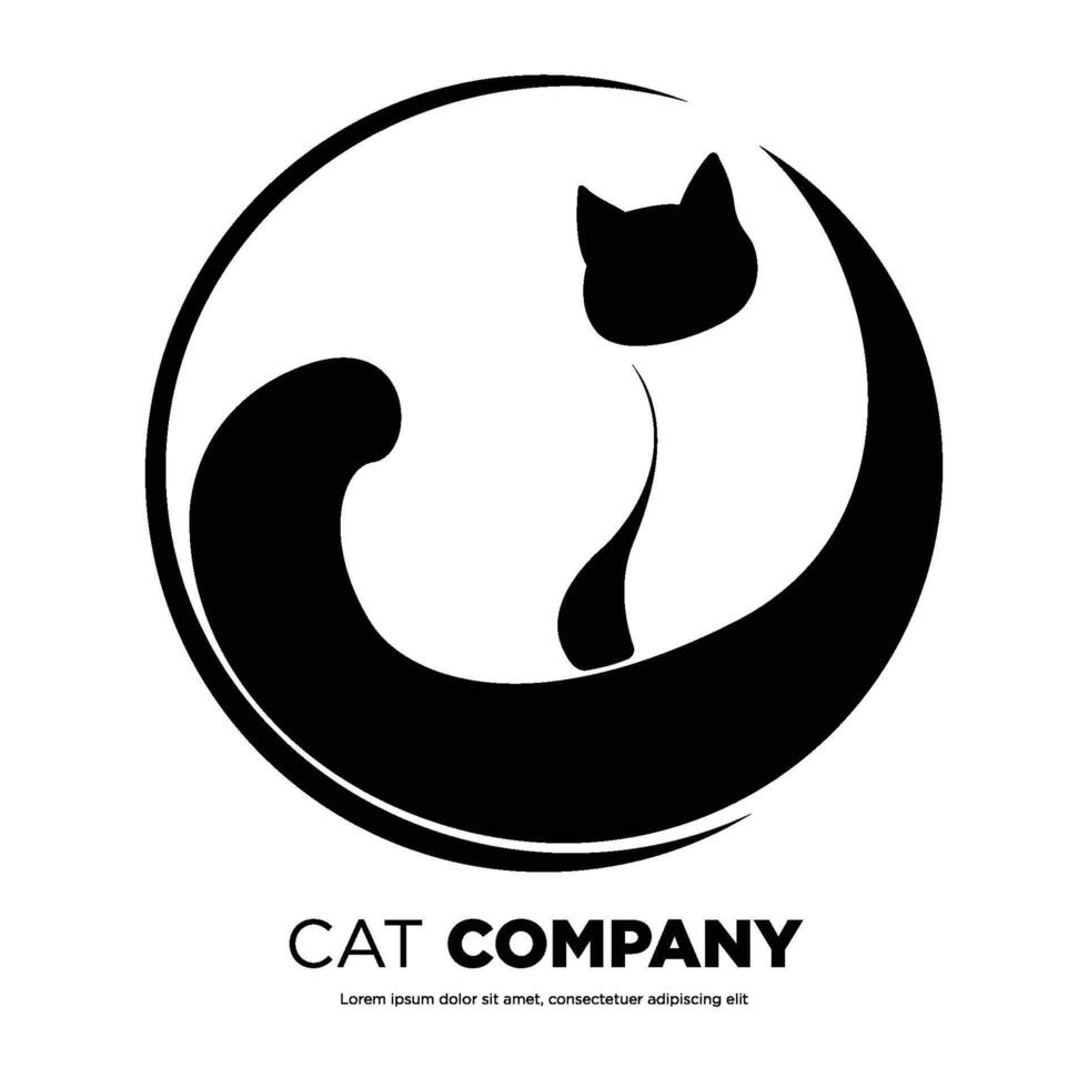 cat pet logo design with minimalist and simple concept vector