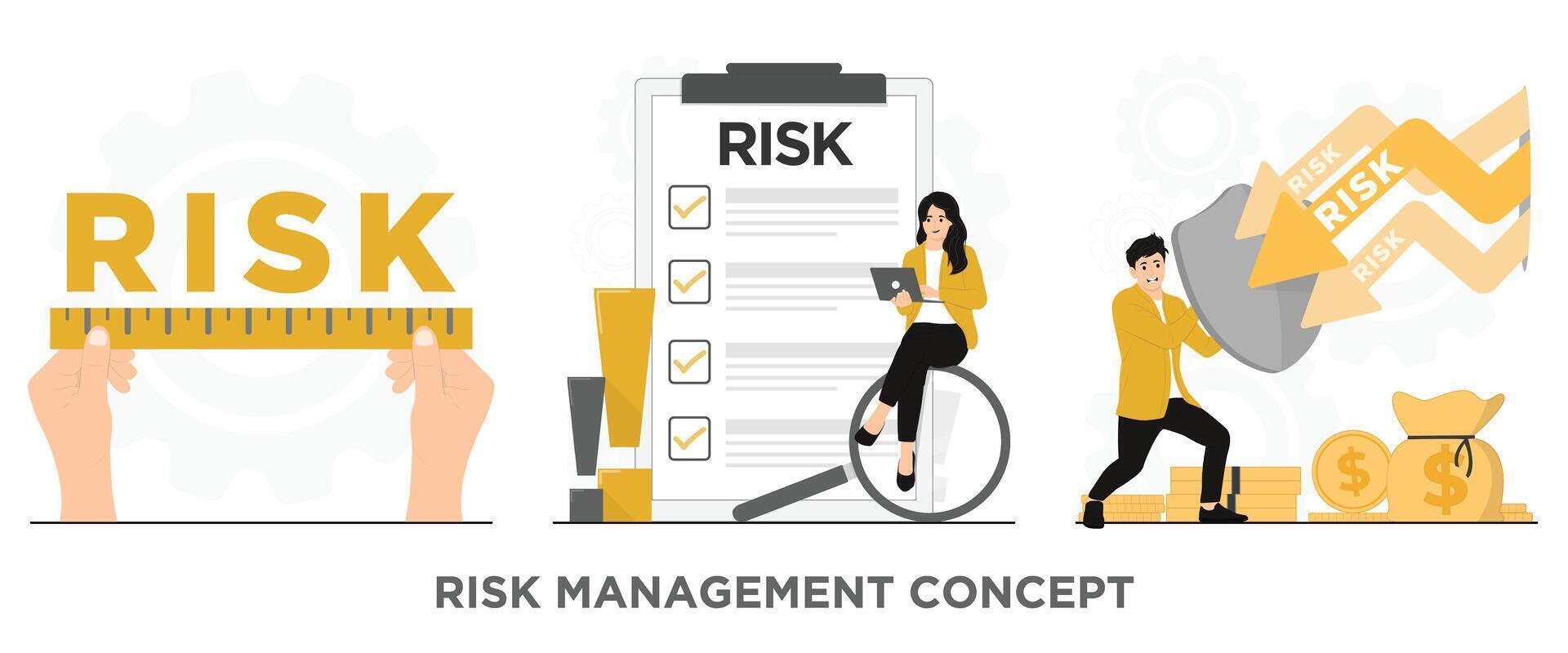 Flat risk management concept illustration vector