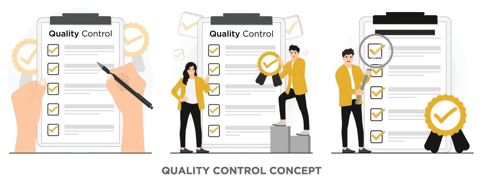 Flat product quality control concept illustration vector