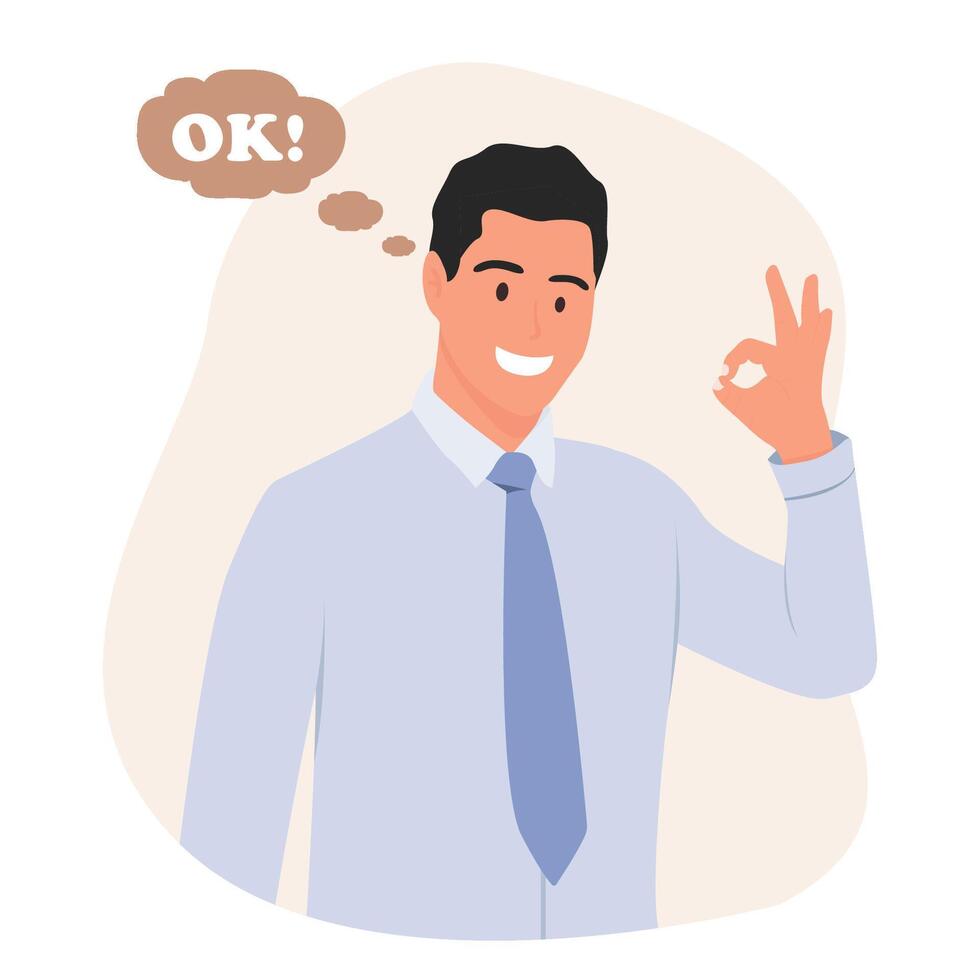 Flat ok concept illustration vector