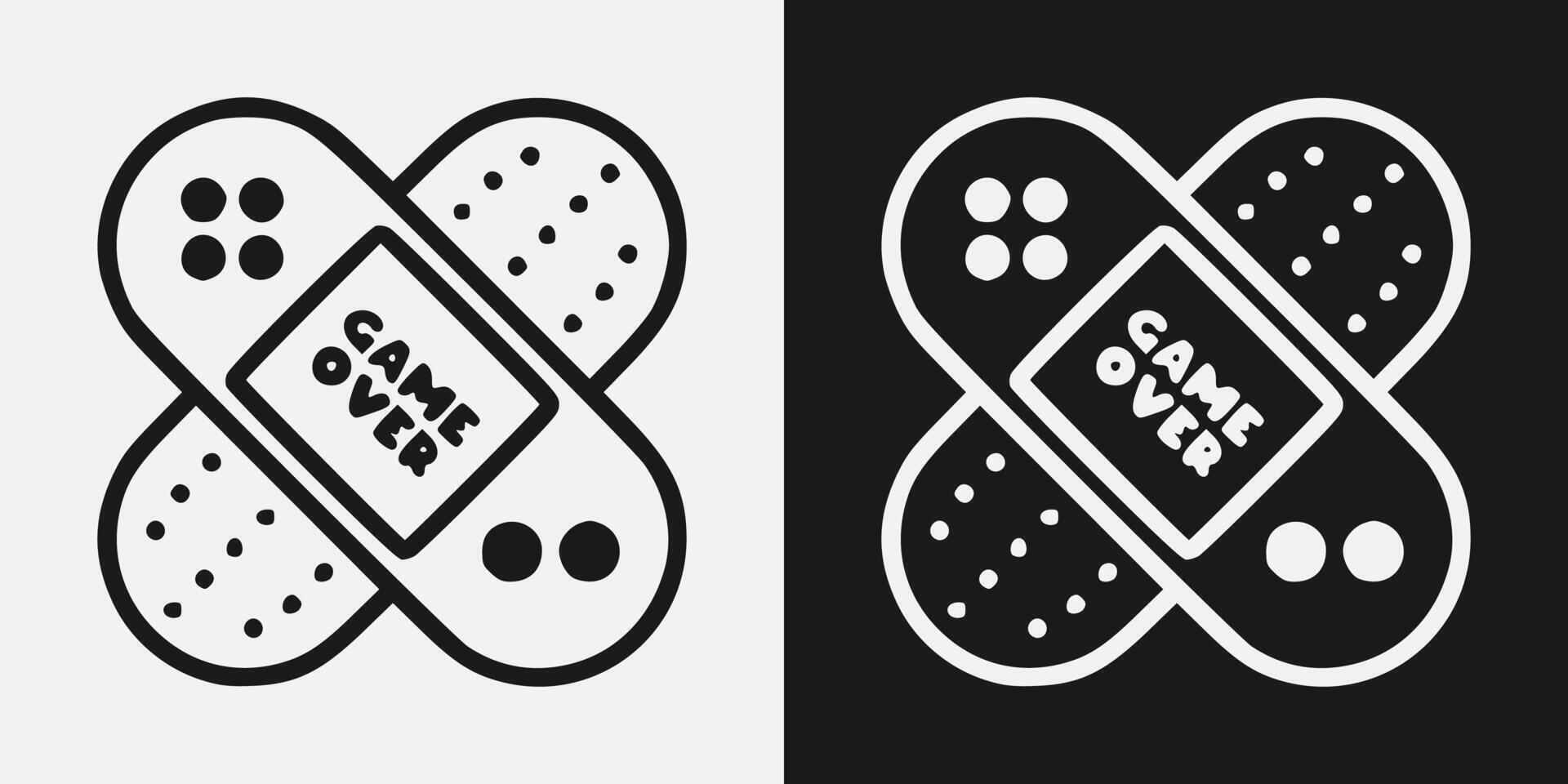 Illustration of classic retro console forming a sticking plaster for a printable products. vector