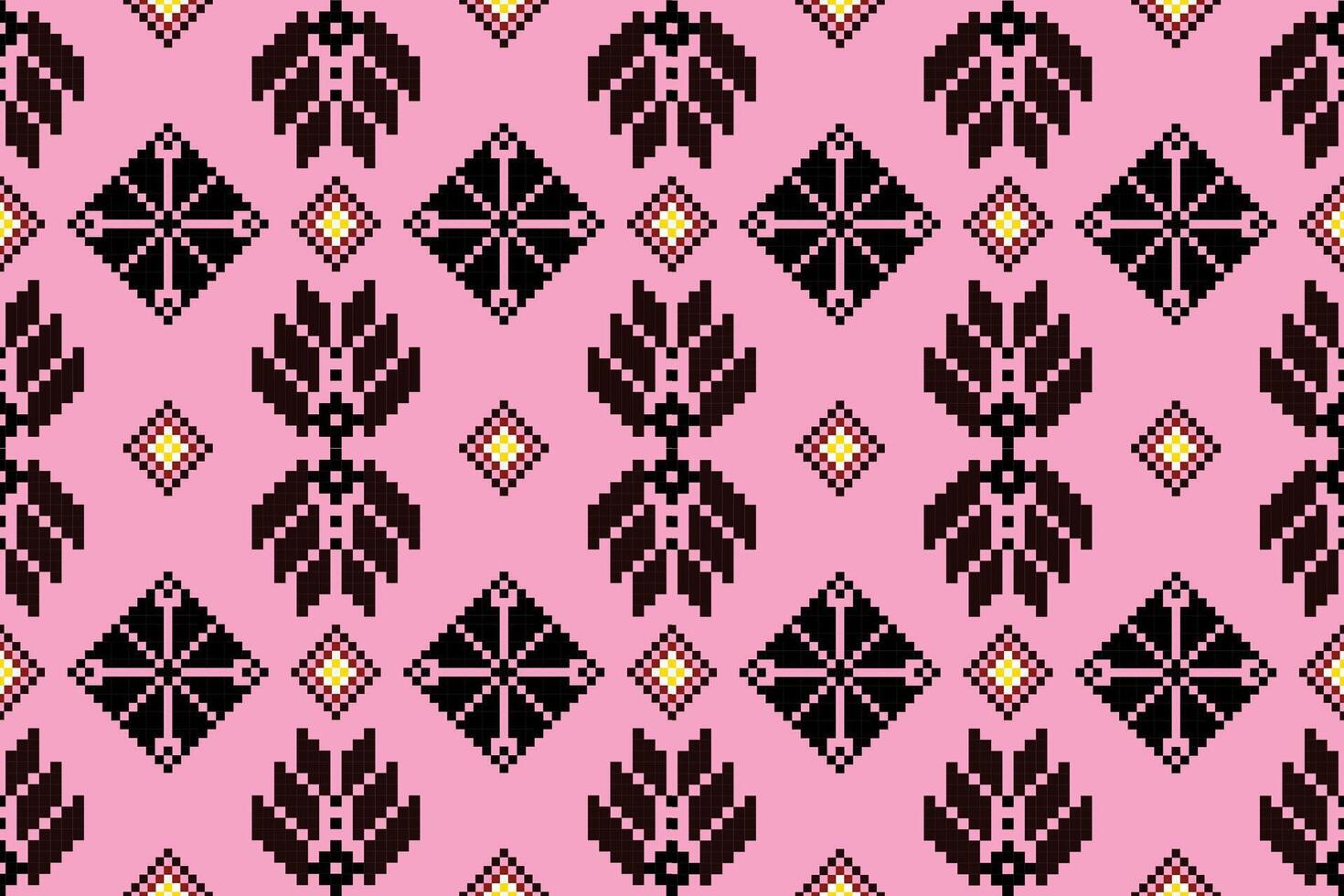 Pixel fabric pattern ethnic oriental traditional design for clothing fabric textile seamless pattern fabric print vector