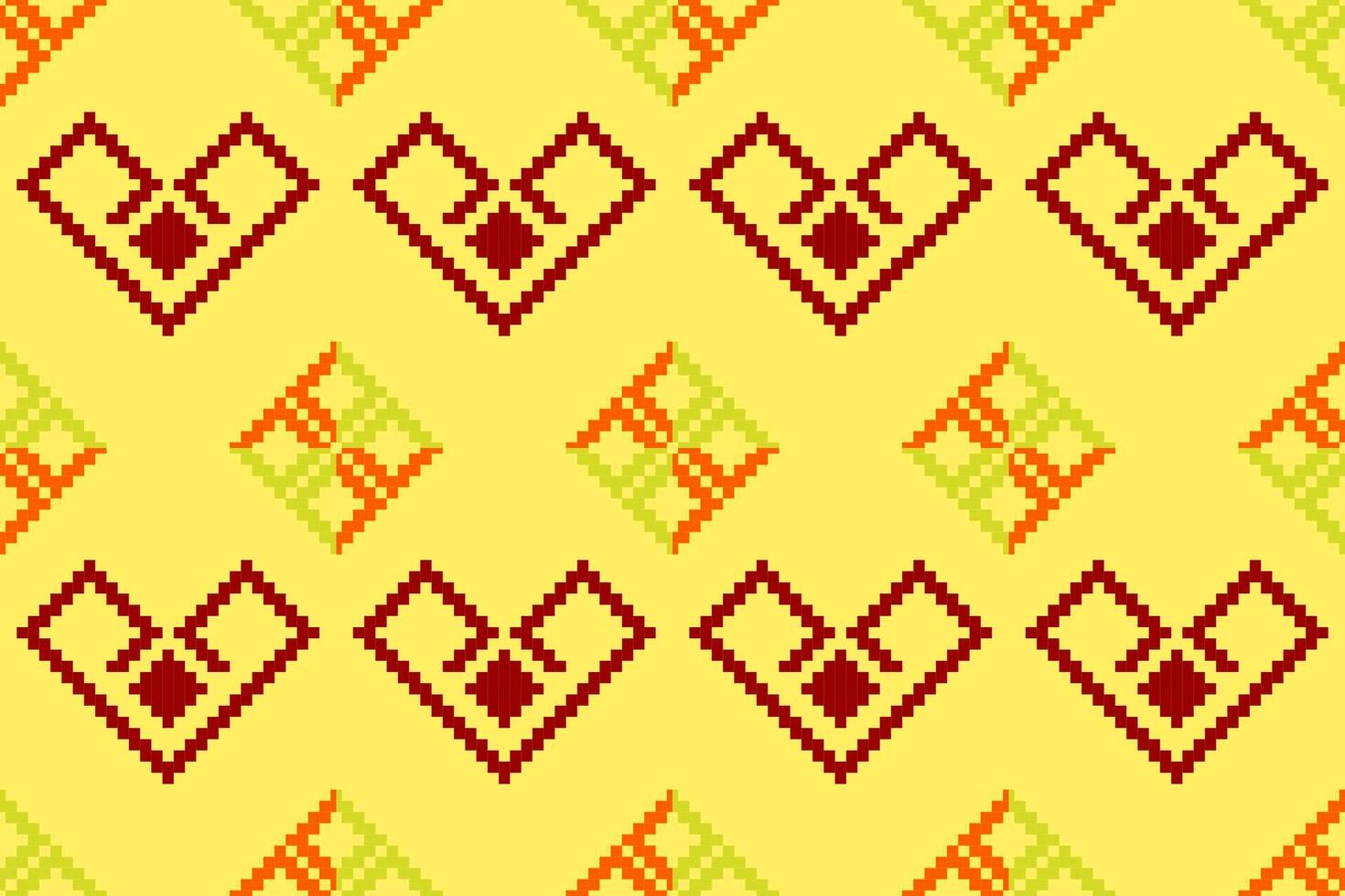 Pixel pattern ethnic oriental traditional design fabric pattern textile African Indonesian Indian seamless Aztec style abstract illustration vector