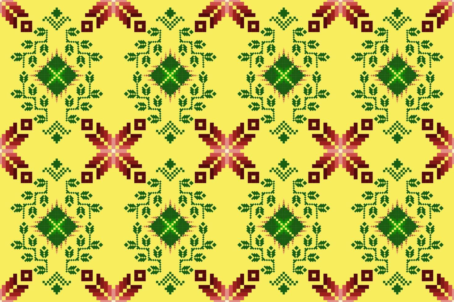 Pixel pattern ethnic oriental traditional. design fabric pattern textile African Indonesian Indian seamless Aztec style abstract illustration vector