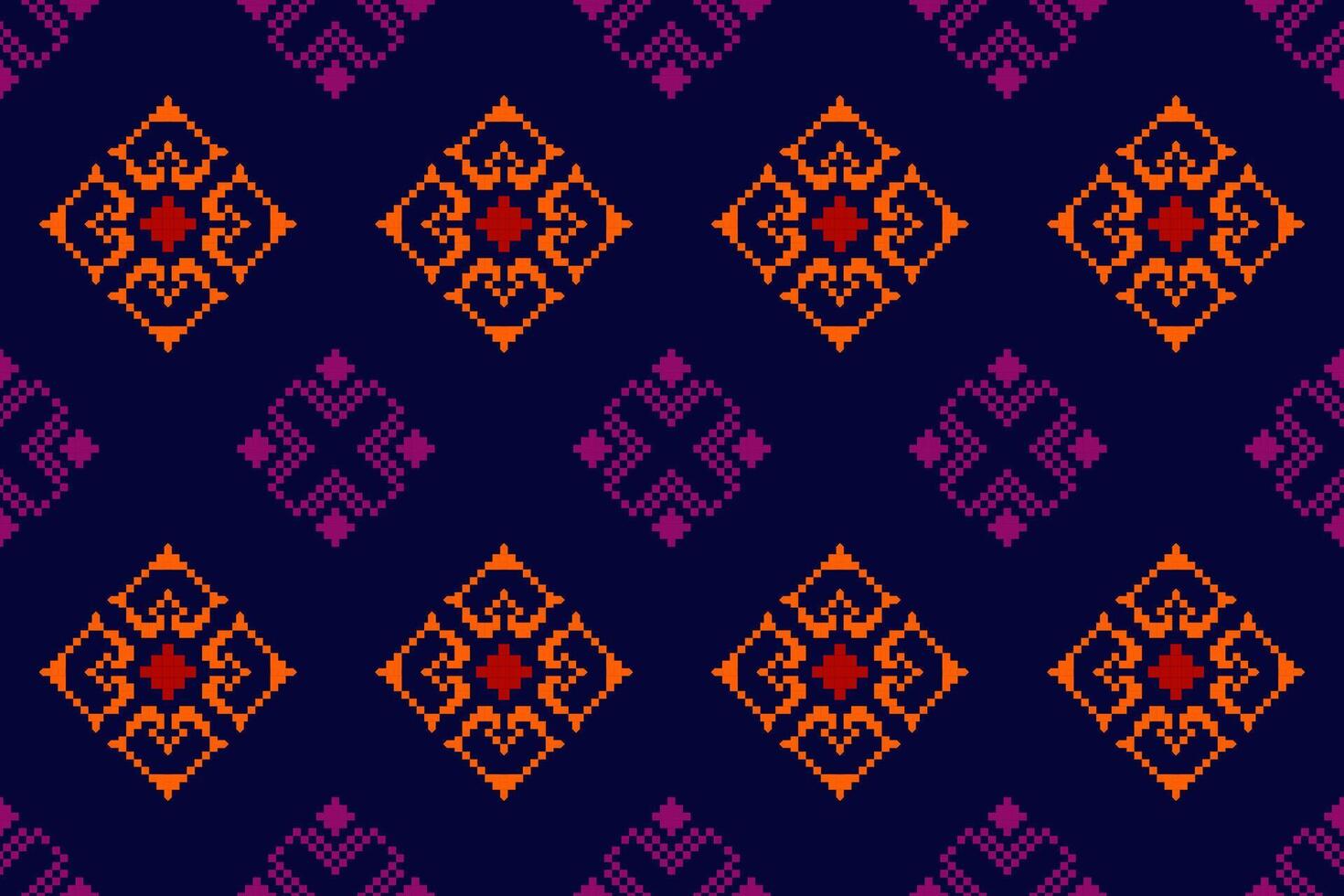Pixel pattern ethnic oriental traditional. design fabric pattern textile African Indonesian Indian seamless Aztec style abstract illustration vector
