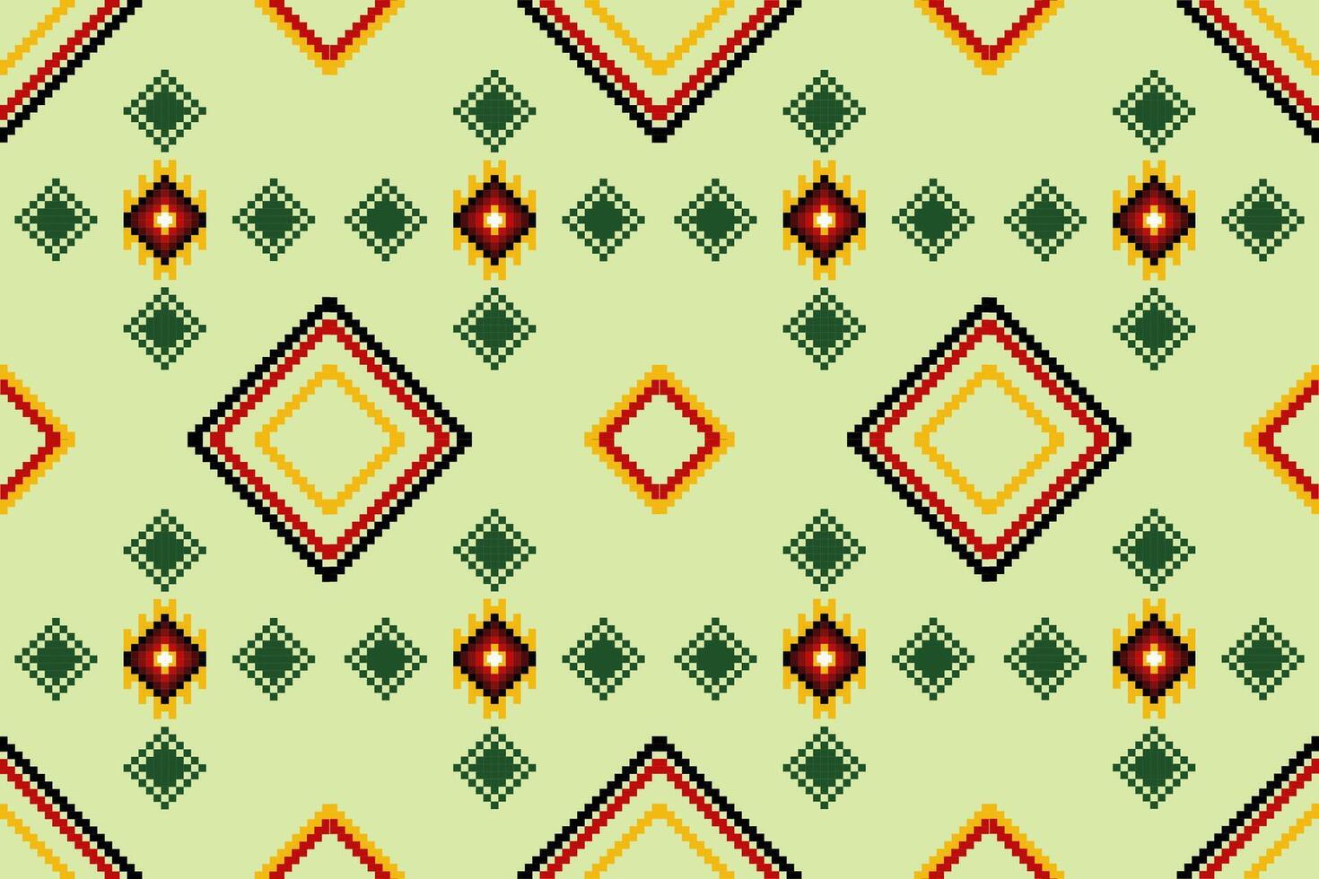 Pixel pattern ethnic oriental traditional. design fabric pattern textile African Indonesian Indian seamless Aztec style abstract illustration vector