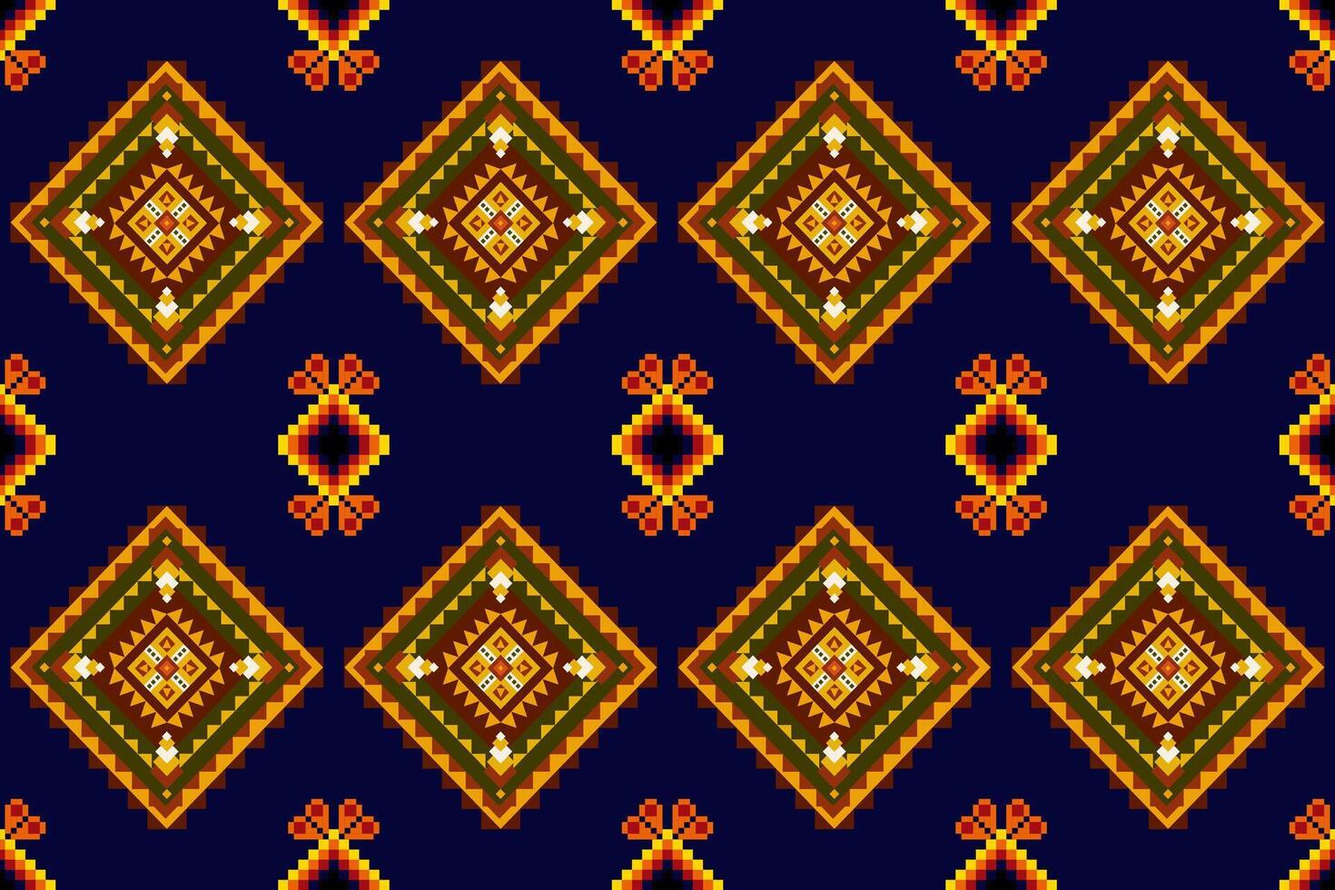 Pixel pattern ethnic oriental traditional design fabric pattern textile African Indonesian Indian seamless Aztec style abstract illustration vector