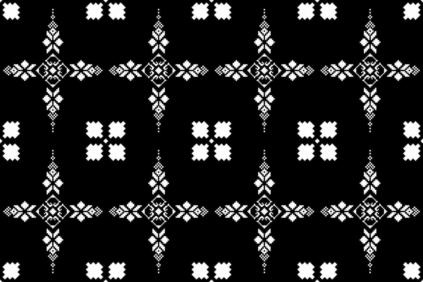 Pixel pattern ethnic oriental traditional. design fabric pattern textile African Indonesian Indian seamless Aztec style abstract illustration vector