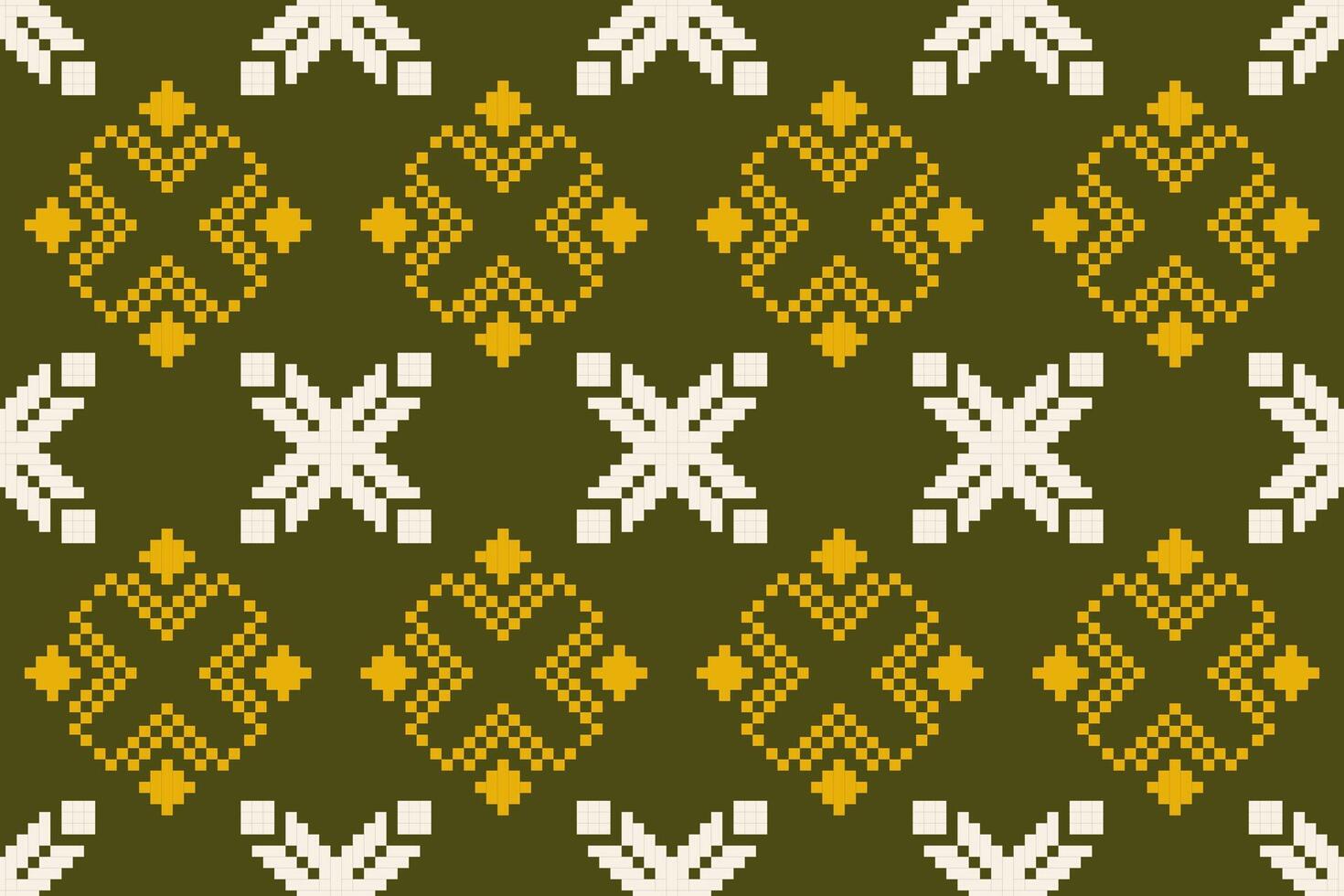 Pixel pattern ethnic oriental traditional. design fabric pattern textile African Indonesian Indian seamless Aztec style abstract illustration vector