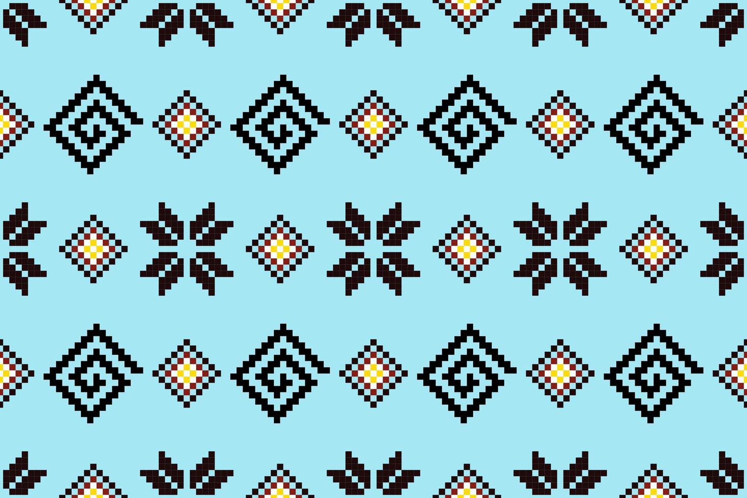 Pixel fabric pattern ethnic oriental traditional design for clothing fabric textile seamless pattern fabric print vector