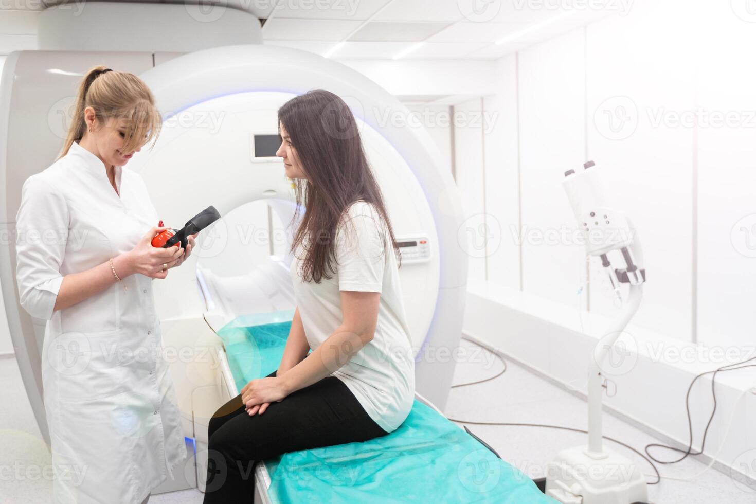 A sophisticated MRI Scanner at hospital. photo