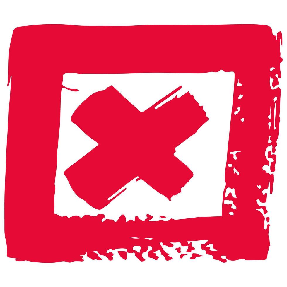 Cross mark single 3 on a background, illustration. vector