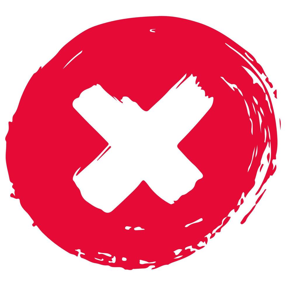 Cross mark single on a background, illustration. vector