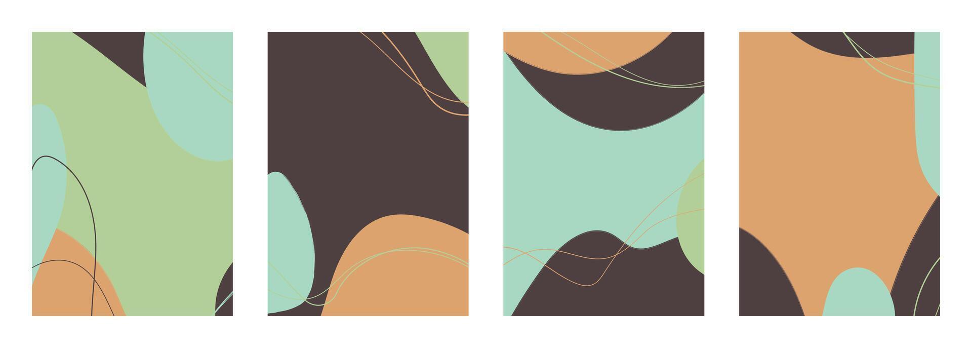 Minimalist abstract hand drawn set background. vector