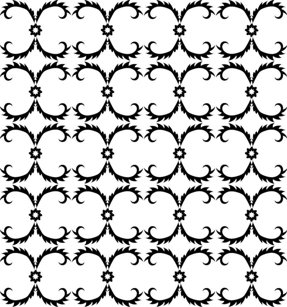 Black abstract seamless pattern in the form of leaves and flowers on a white background vector