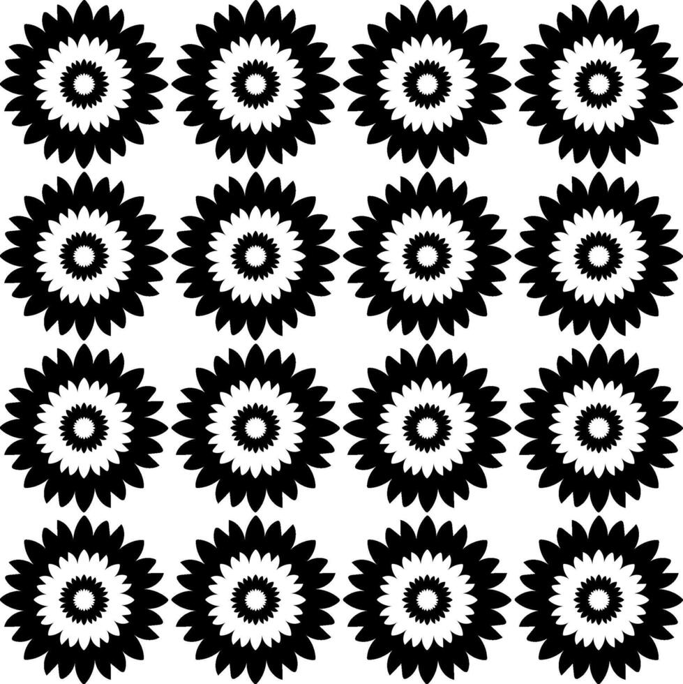 Seamless floral monochrome pattern on white background vector