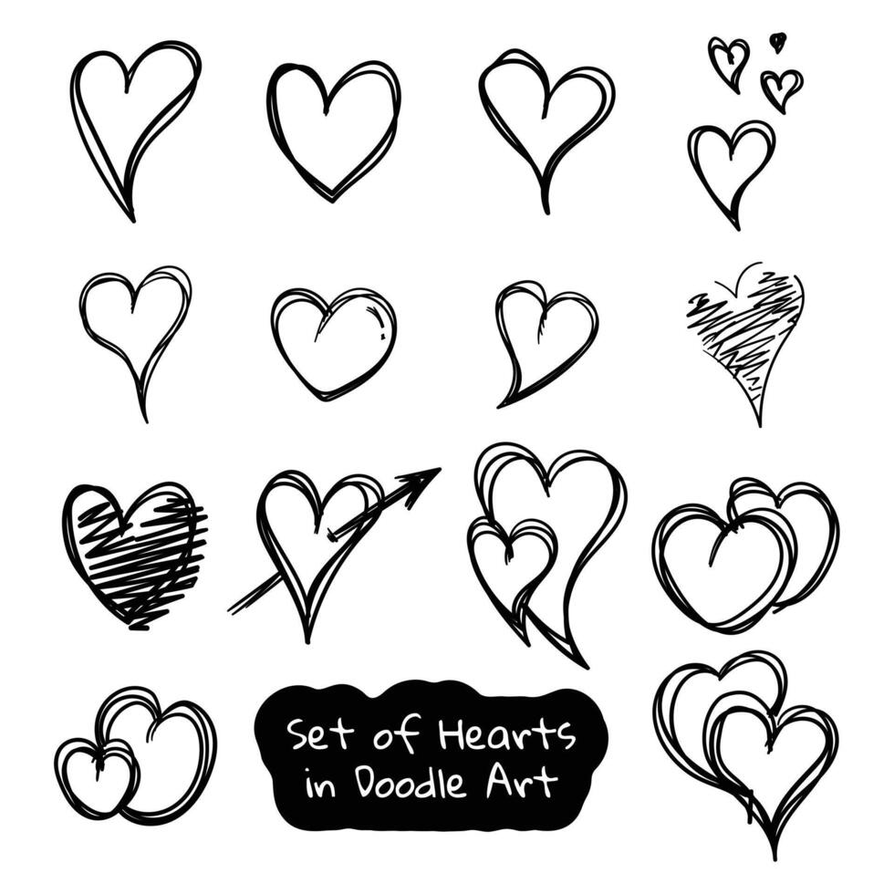 Set of heart shapes template in several stacked lines design and several option for , banner or social media post template design vector