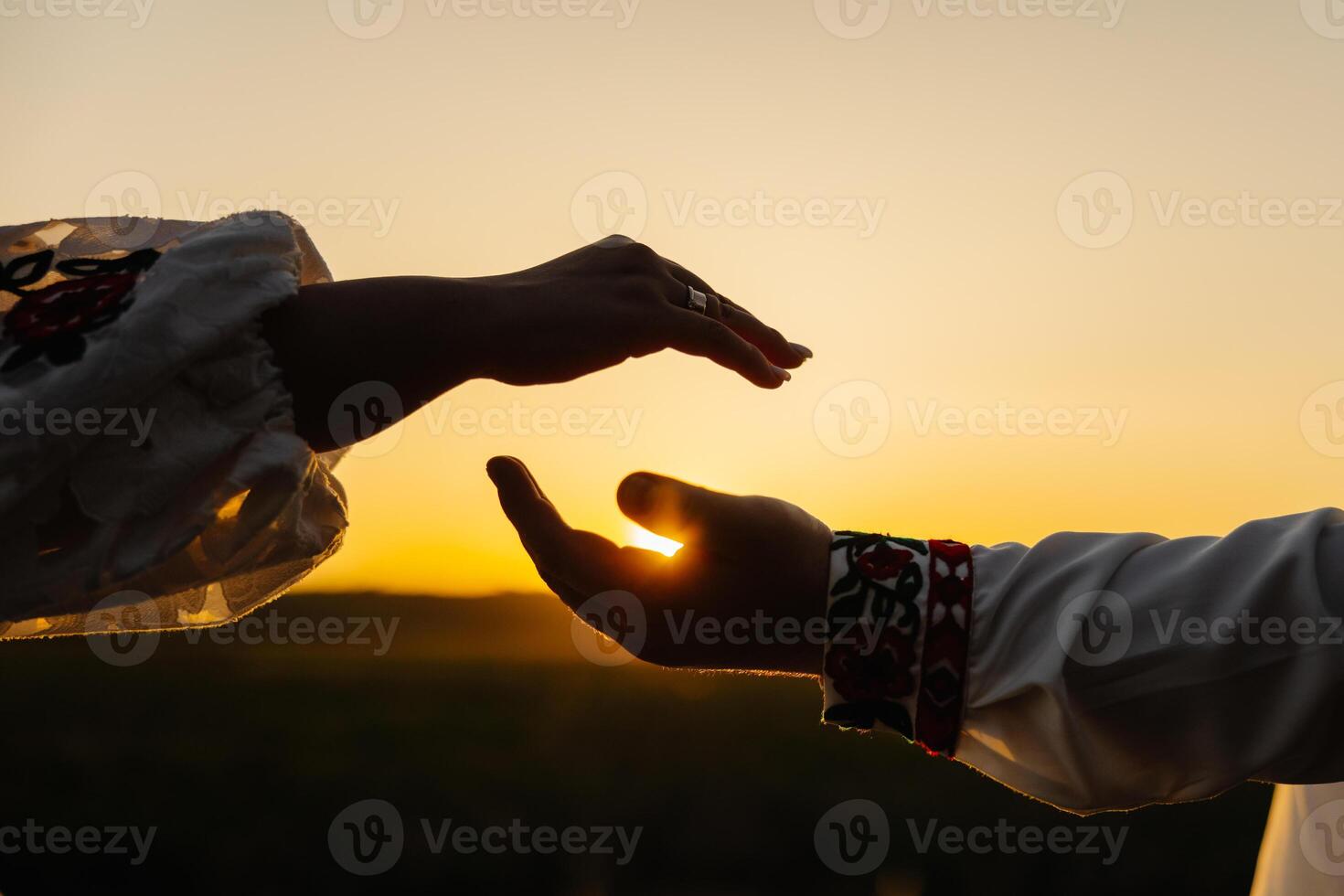 Two people touching each other closely photo