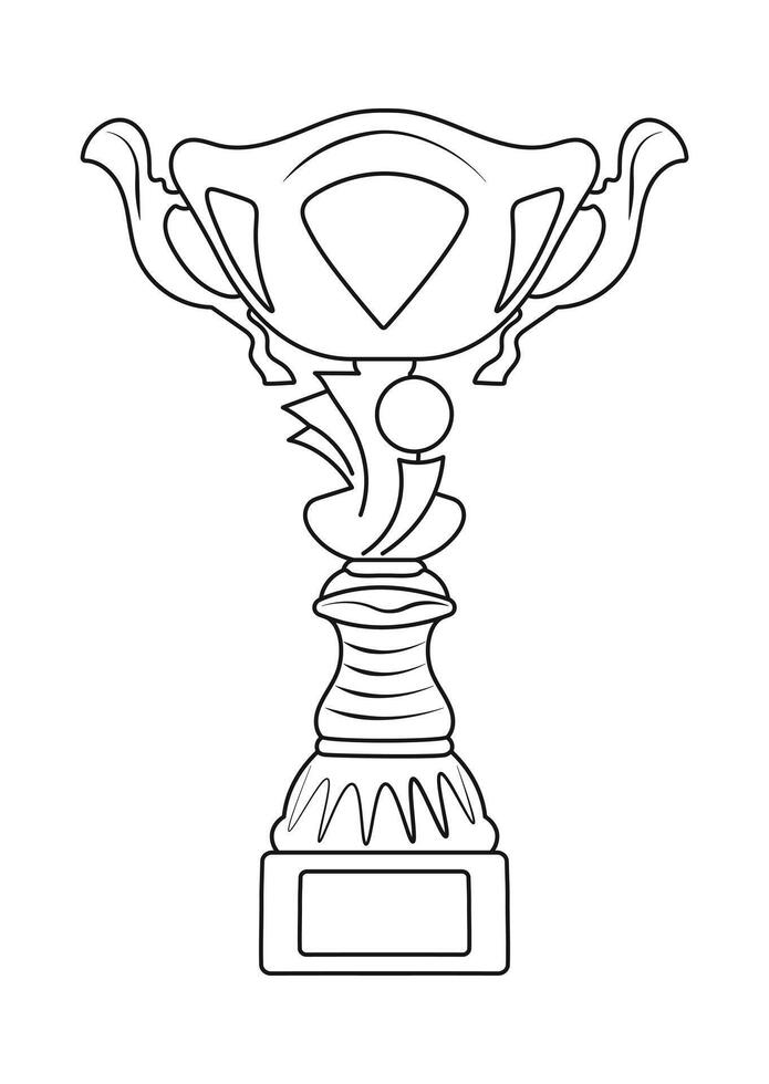 Sketch of trophy, goblet, cup, chalice. Victory symbol vector
