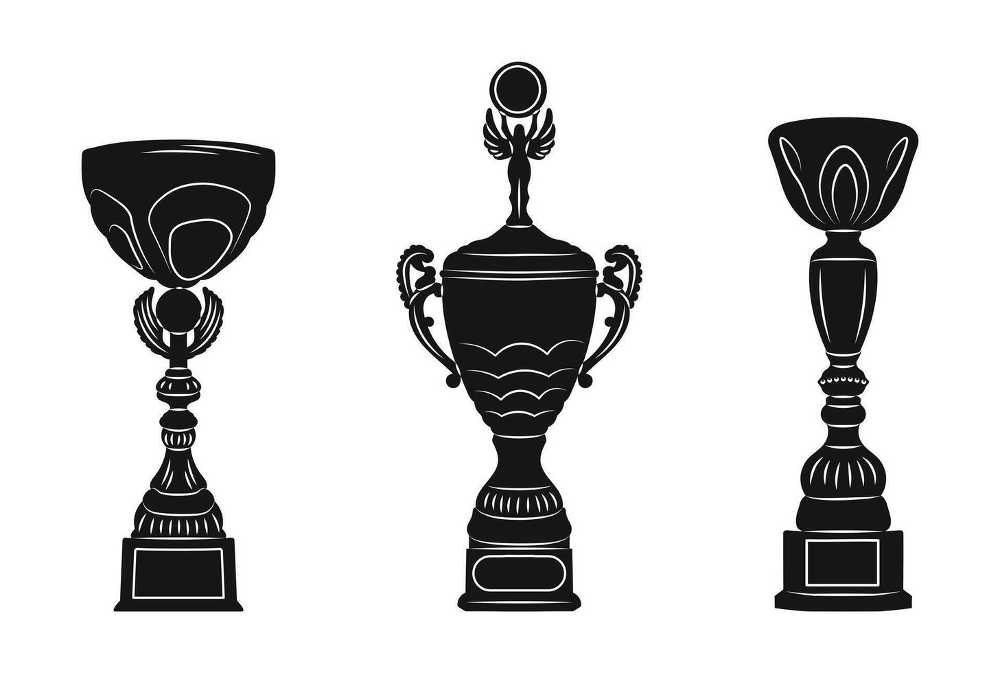 Sketch of trophy. Victory symbol. Flat graphic illustrations isolated on white background vector