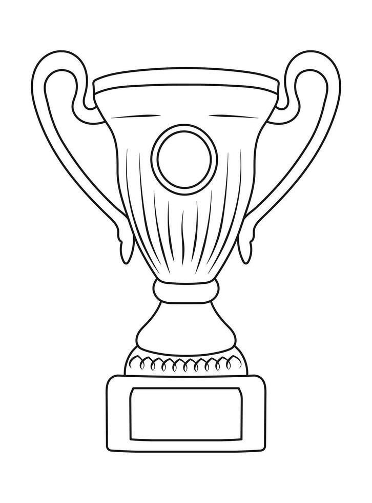 Sketch of trophy, goblet, cup, chalice. Victory symbol vector