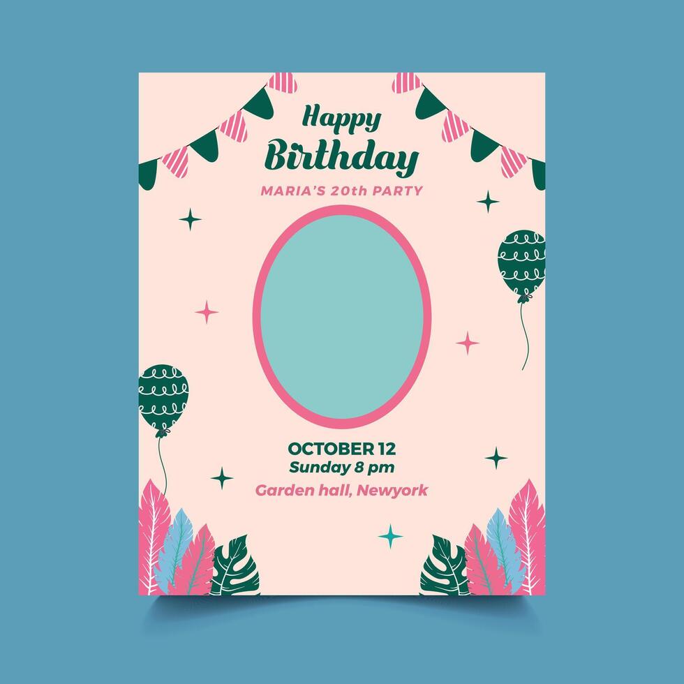 Birthday flyer template vector