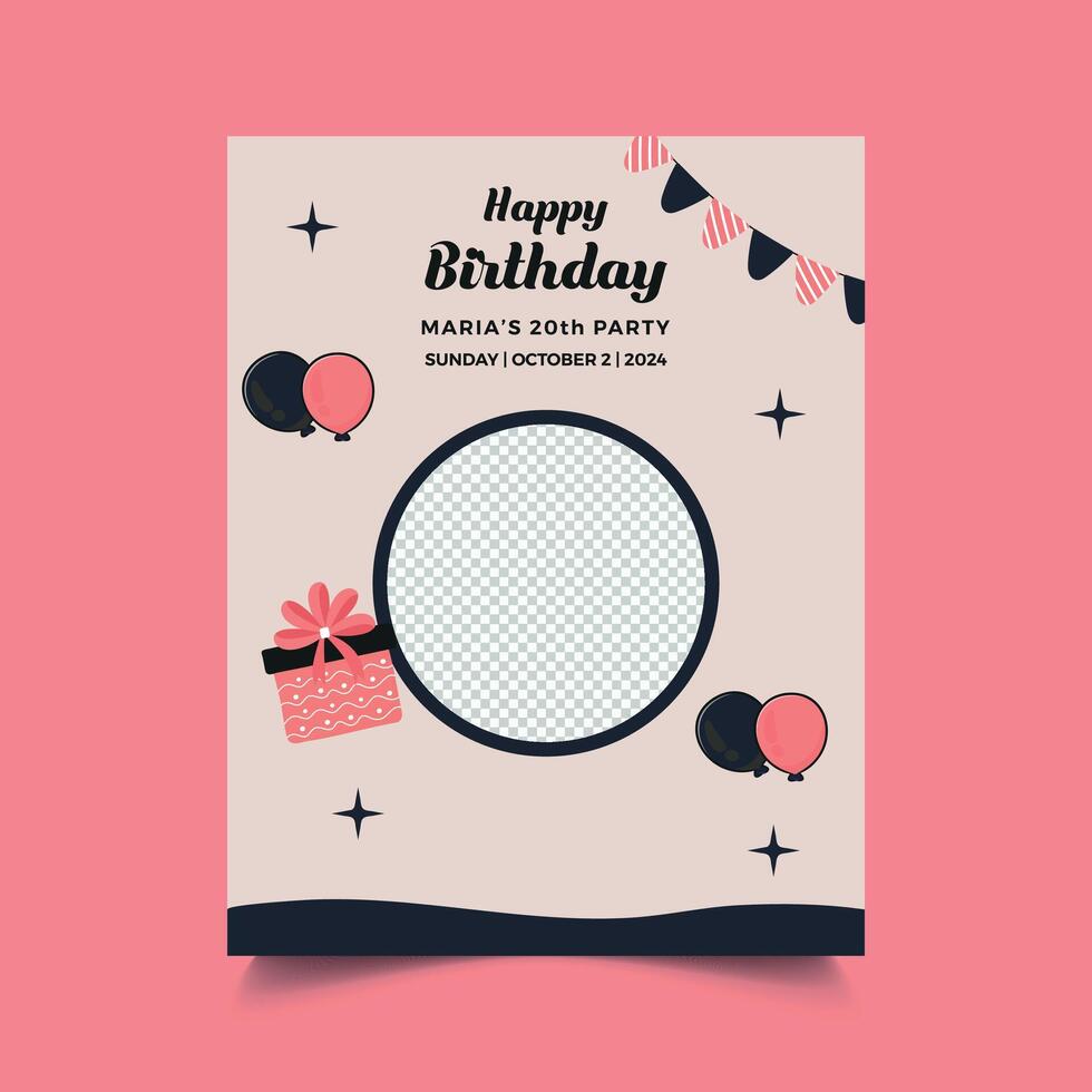 Simple birthday party flyer vector