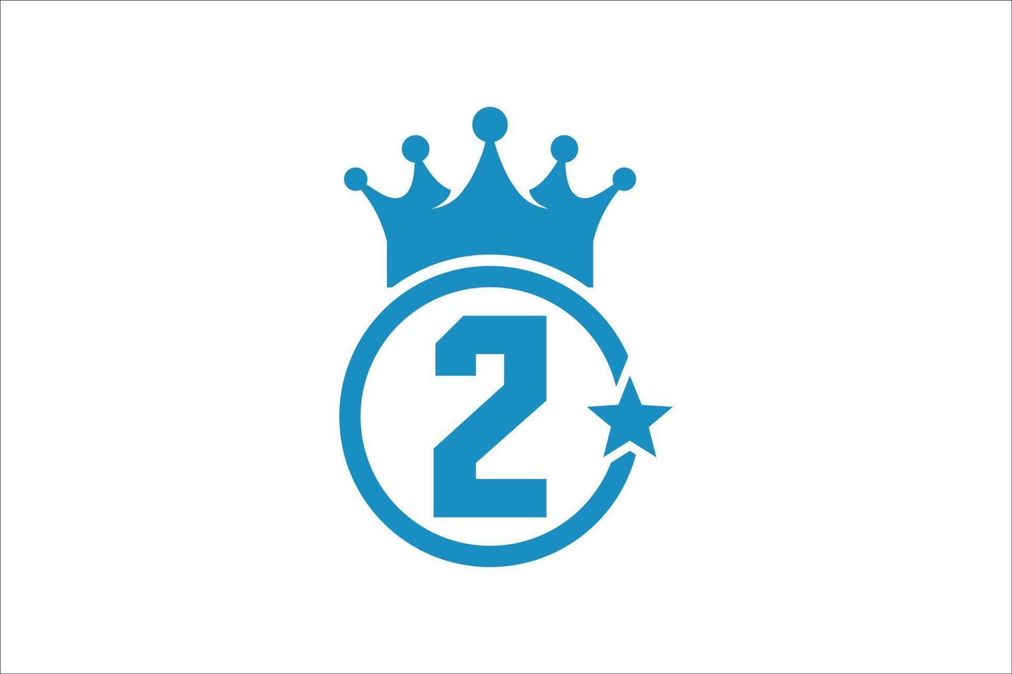 Flat number second two winner achievement champion award label logo template illustration vector