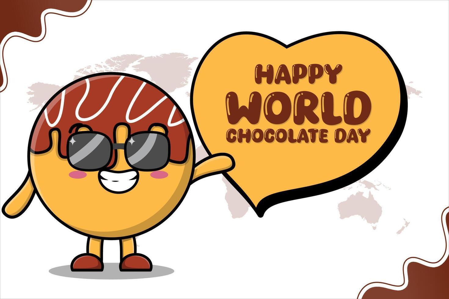 World Chocolate Day Celebration Poster Design vector