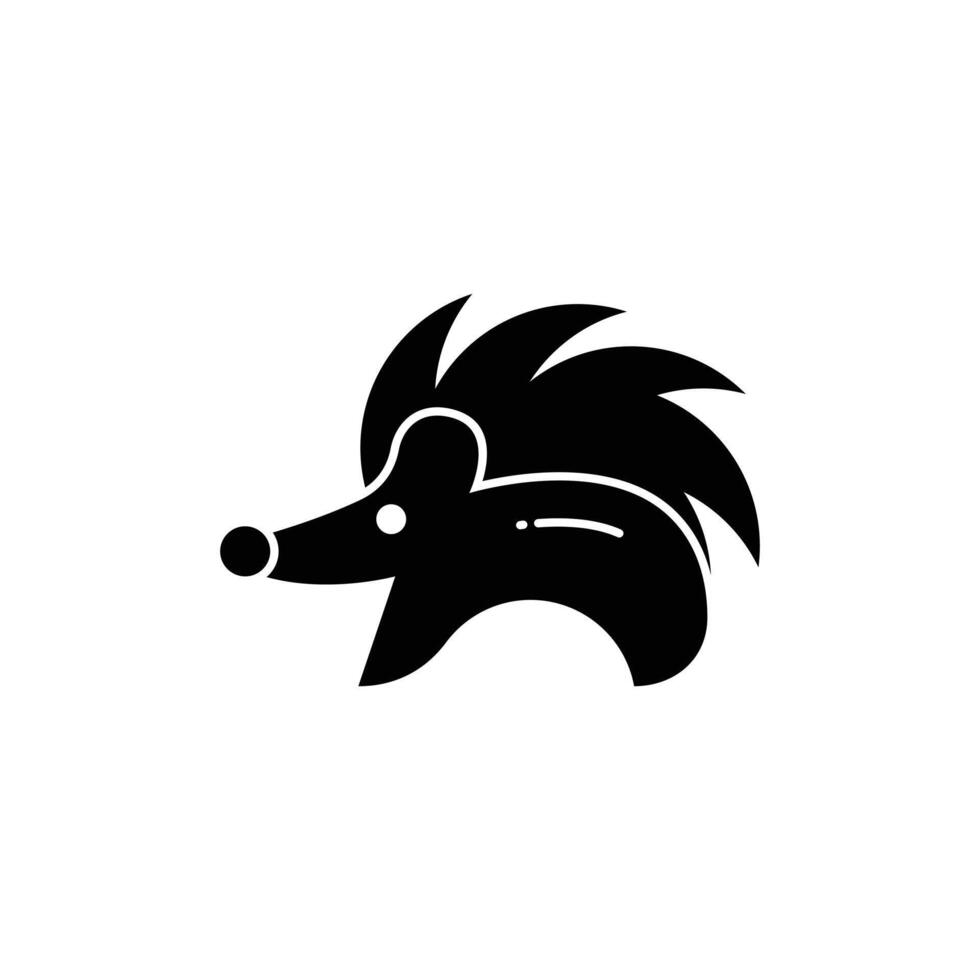 Hedgehog Glyph Icon - Autumn Season Icon Illustration Design vector