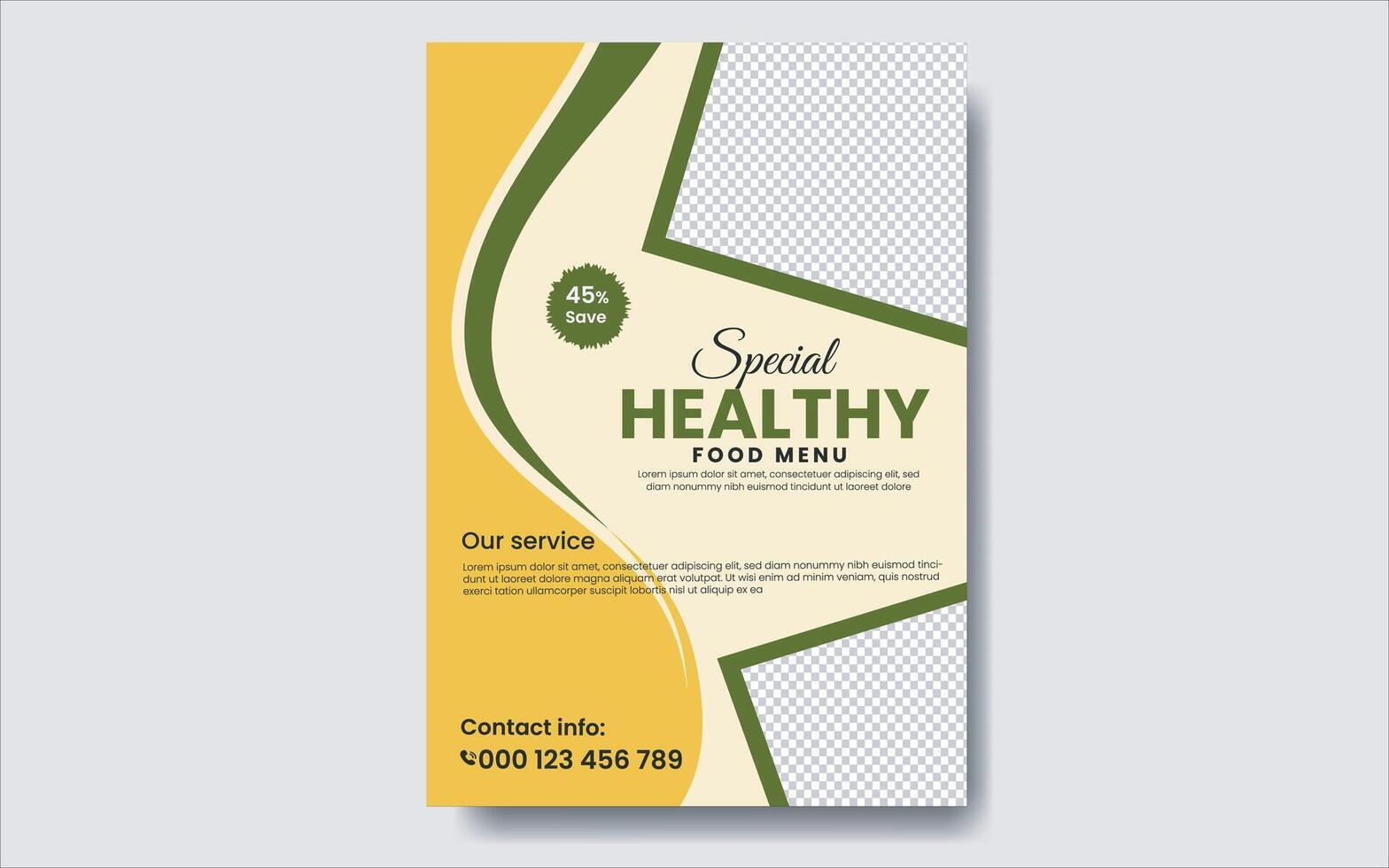 food and restaurant flyer design template. vector