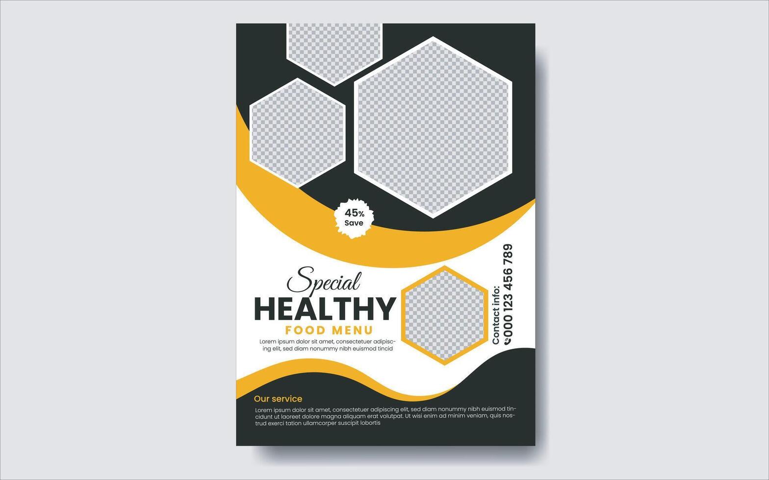 food and restaurant flyer design template. vector