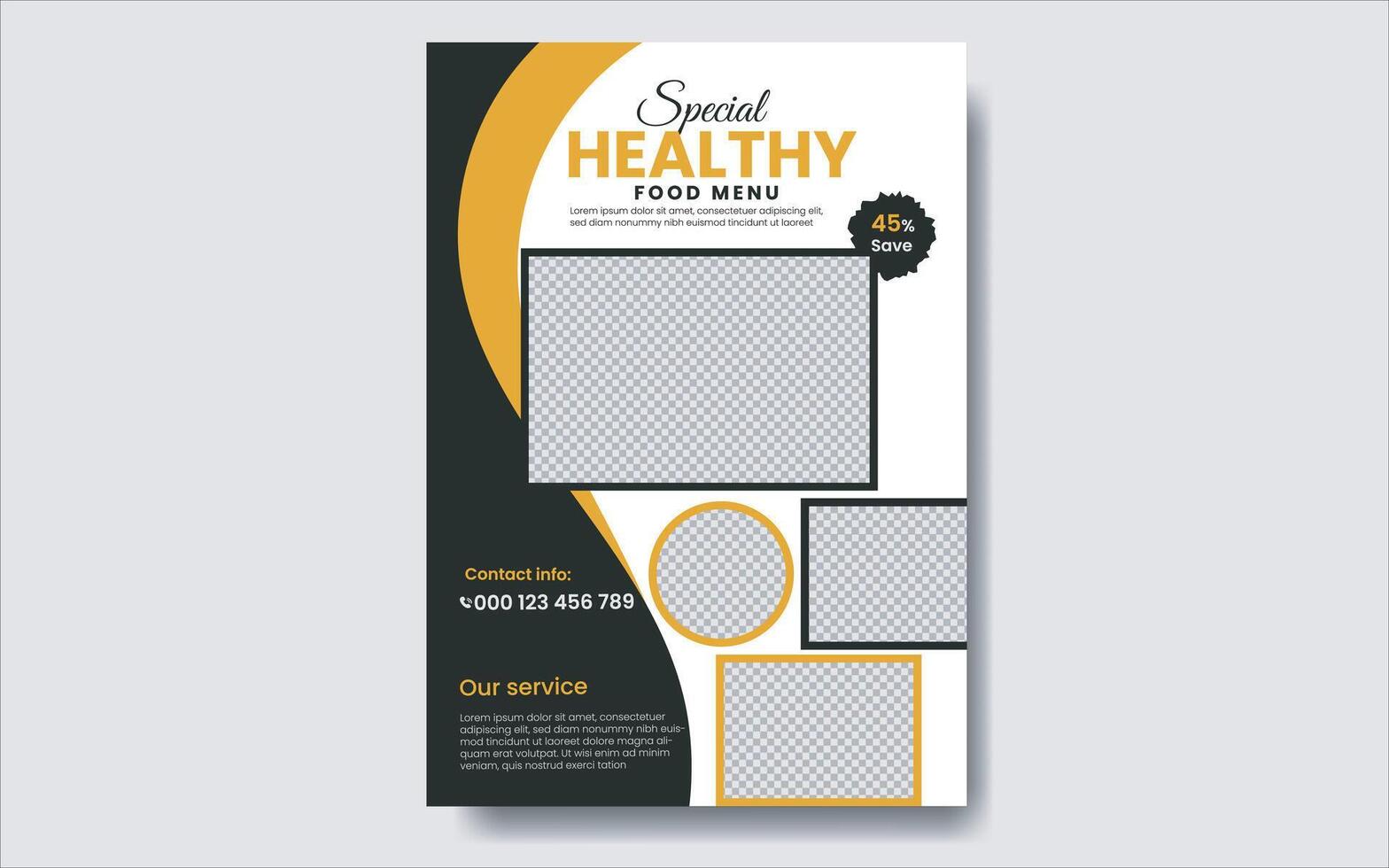 food and restaurant flyer design template. vector