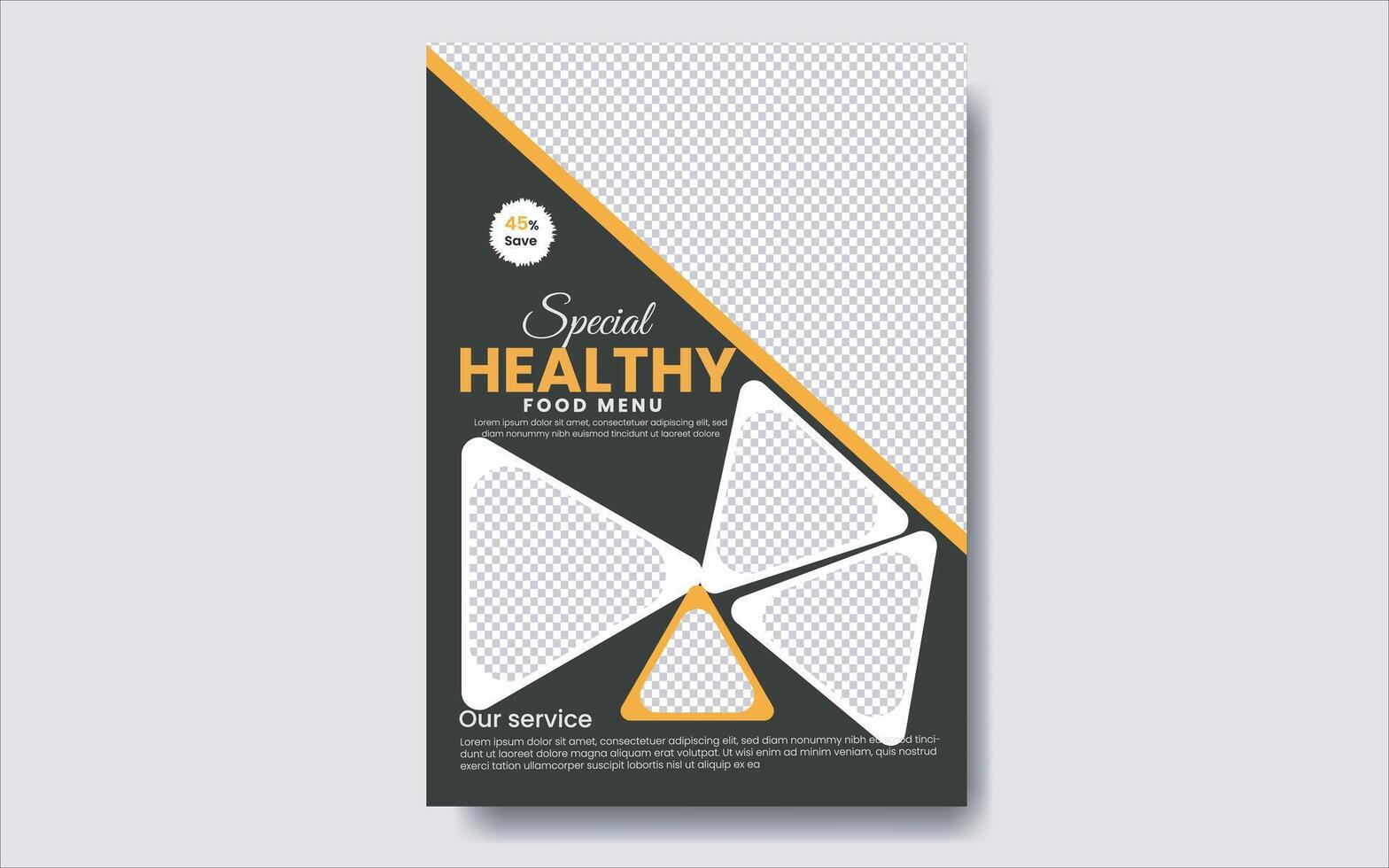 food and restaurant flyer design template. vector