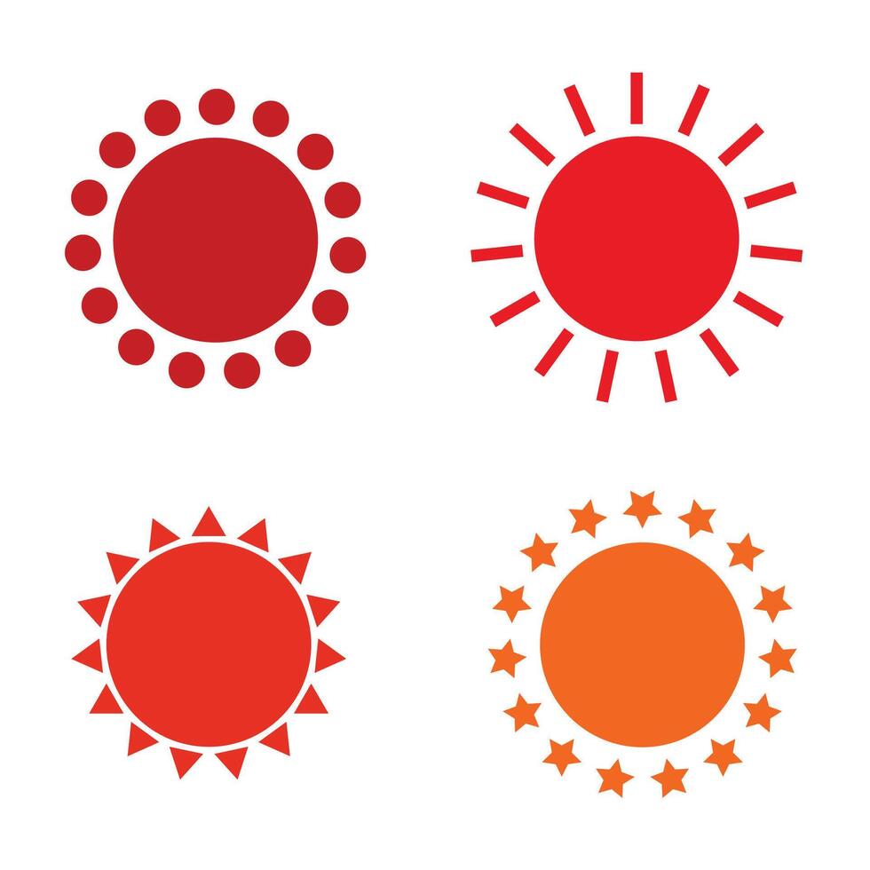 Set of sun icons collection on white vector