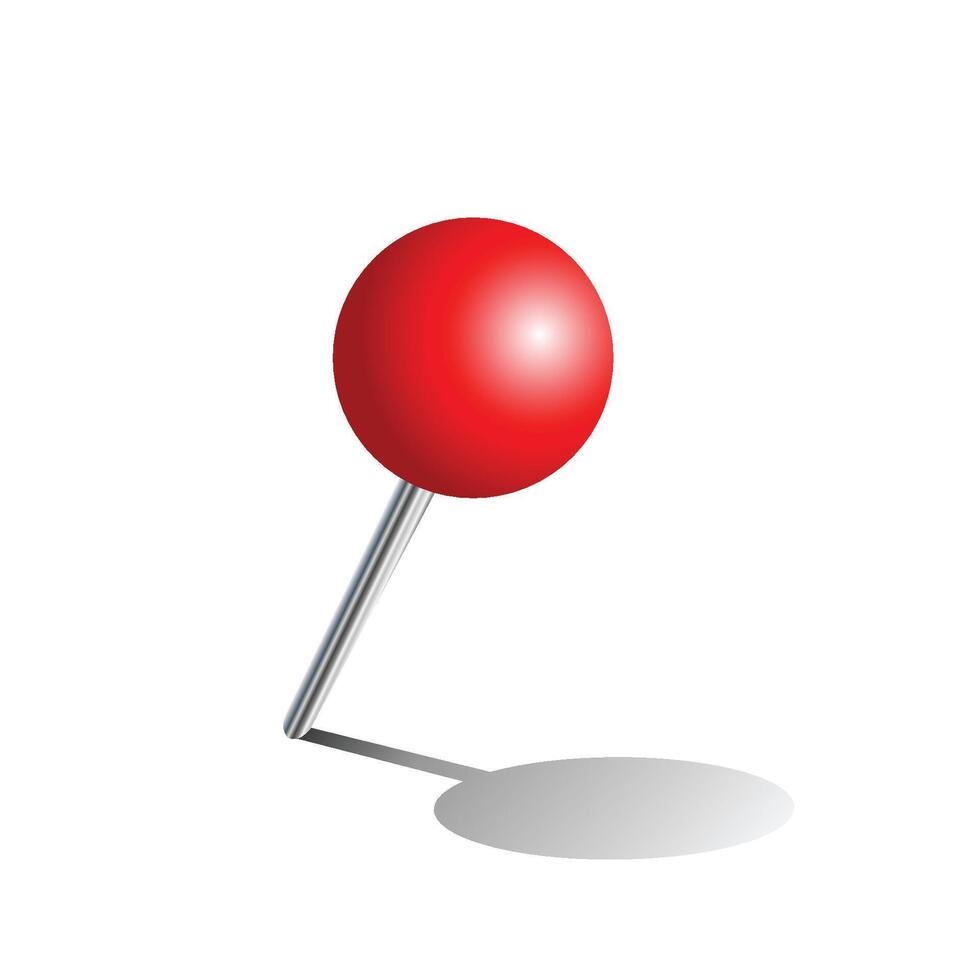 Red pin isolated on white vector