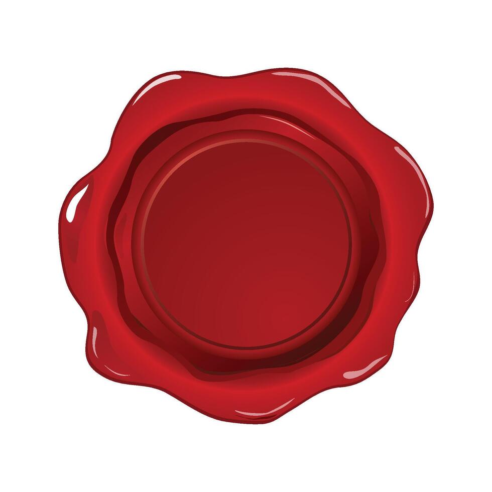 Red wax seal isolated on white vector
