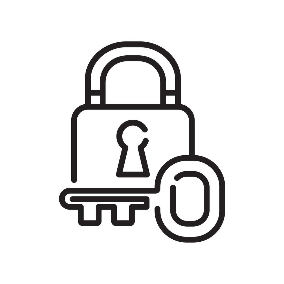 padlock key icon design vector
