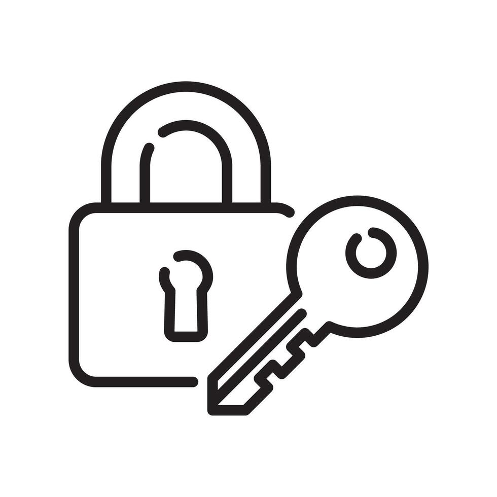 padlock key icon design vector