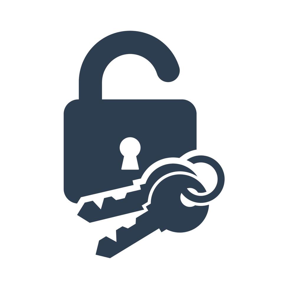 padlock key icon design vector